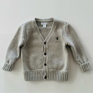 Ralph Lauren 24 Months Baby Boy Knit Gray Cardigan Sweater